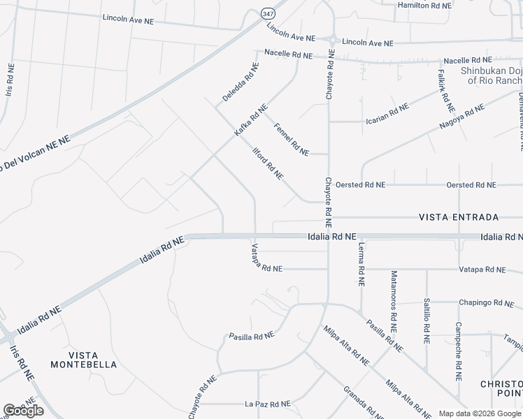 map of restaurants, bars, coffee shops, grocery stores, and more near 3020 Vatapa Road Northeast in Rio Rancho