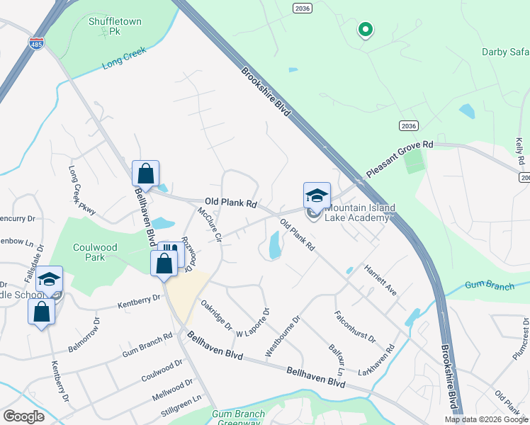 map of restaurants, bars, coffee shops, grocery stores, and more near in Charlotte