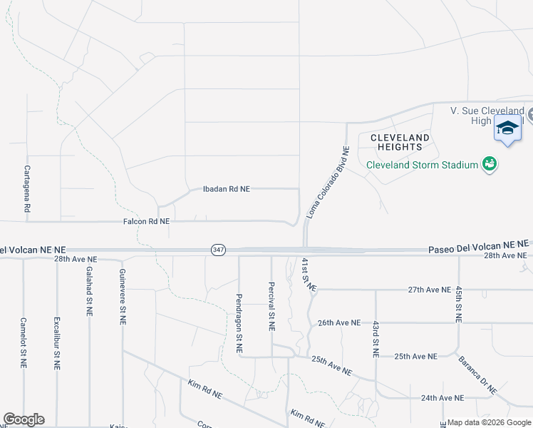 map of restaurants, bars, coffee shops, grocery stores, and more near Falcon Road Northeast in Rio Rancho