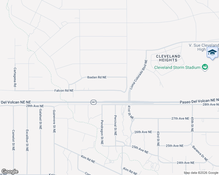 map of restaurants, bars, coffee shops, grocery stores, and more near Falcon Road Northeast in Rio Rancho