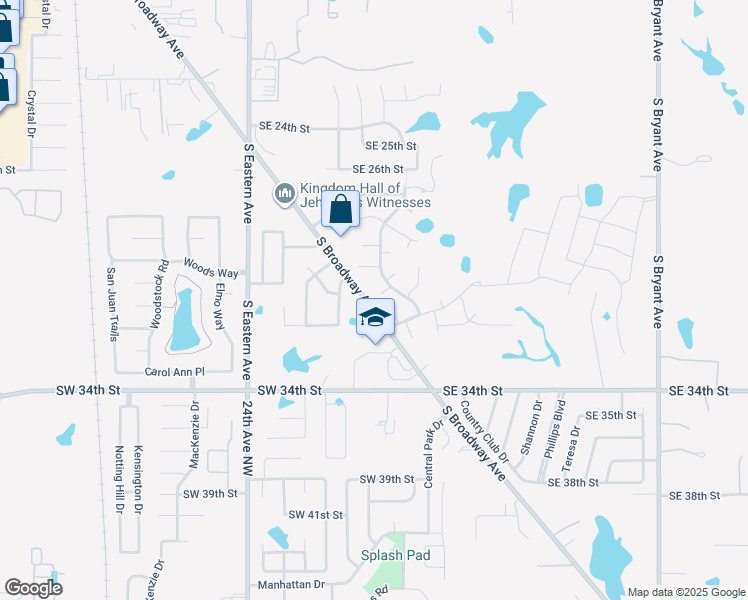 map of restaurants, bars, coffee shops, grocery stores, and more near 212 Andrea Reve Place in Moore