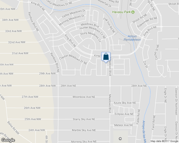 map of restaurants, bars, coffee shops, grocery stores, and more near 3017 Winston Meadows Drive Northeast in Rio Rancho