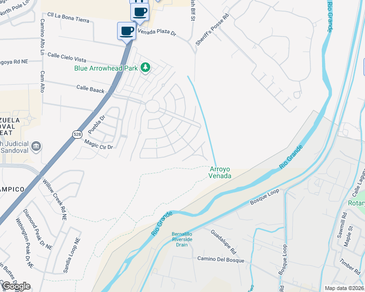 map of restaurants, bars, coffee shops, grocery stores, and more near 957 Prairie Zinnia Drive in Bernalillo