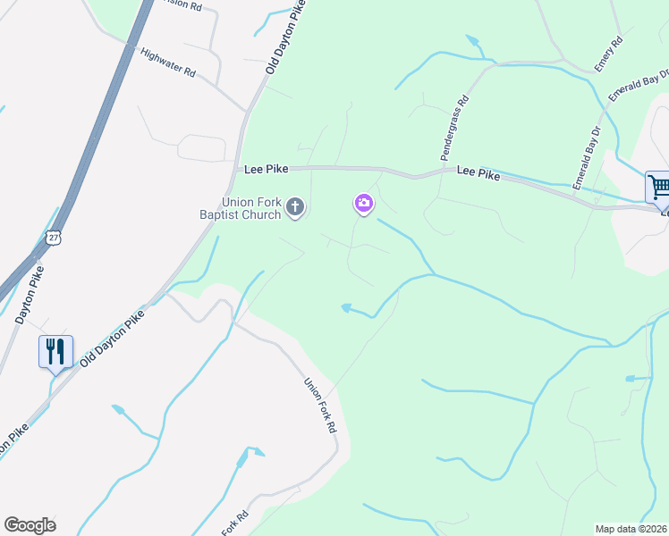 map of restaurants, bars, coffee shops, grocery stores, and more near 12361 Nee Cee Drive in Soddy-Daisy
