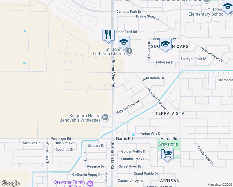 map of restaurants, bars, coffee shops, grocery stores, and more near 11218 Vista De Cally Drive in Bakersfield