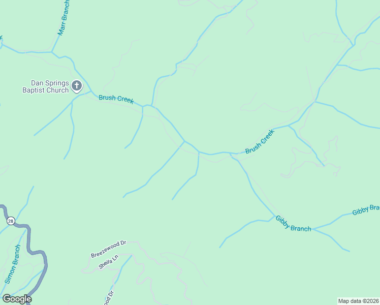 map of restaurants, bars, coffee shops, grocery stores, and more near 1932 Brush Creek Road in Bryson City