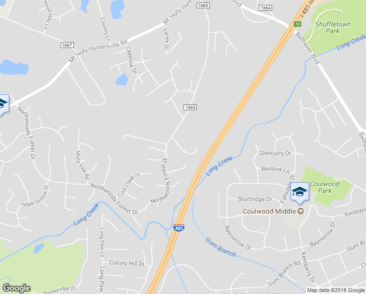 map of restaurants, bars, coffee shops, grocery stores, and more near 2931 Westwinds Court in Charlotte