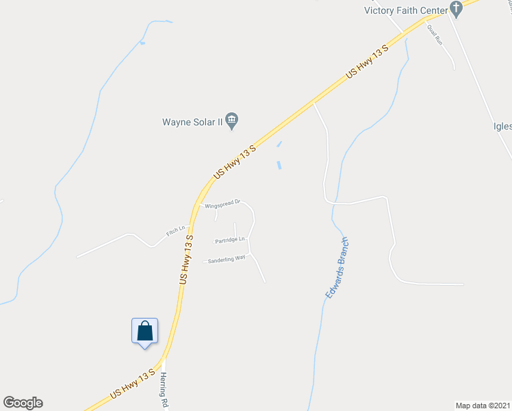 map of restaurants, bars, coffee shops, grocery stores, and more near 215 Wingspread Drive in Goldsboro