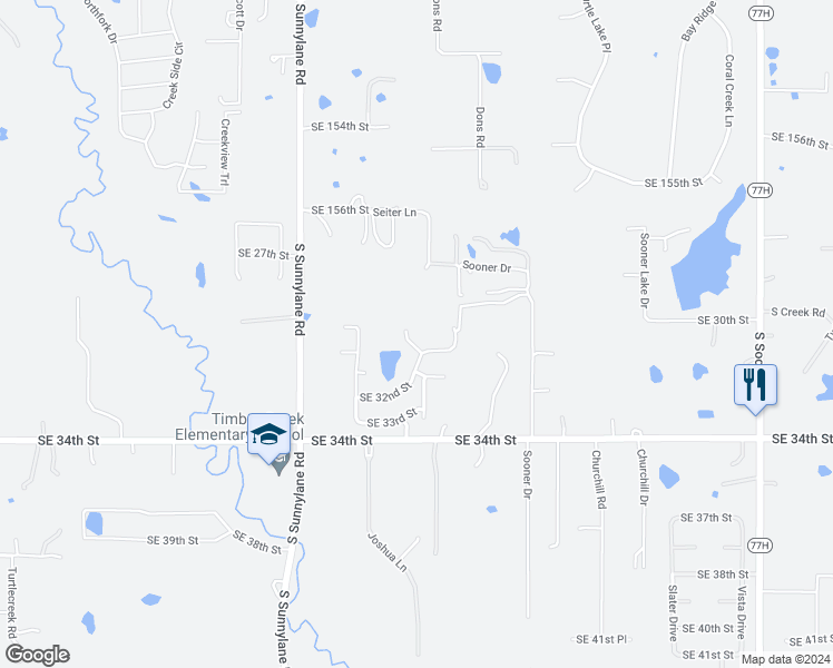 map of restaurants, bars, coffee shops, grocery stores, and more near 3008 Flint Court in Oklahoma City