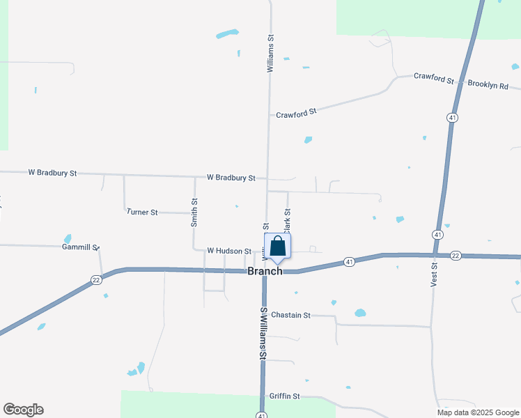 map of restaurants, bars, coffee shops, grocery stores, and more near 325 Williams Street in Branch