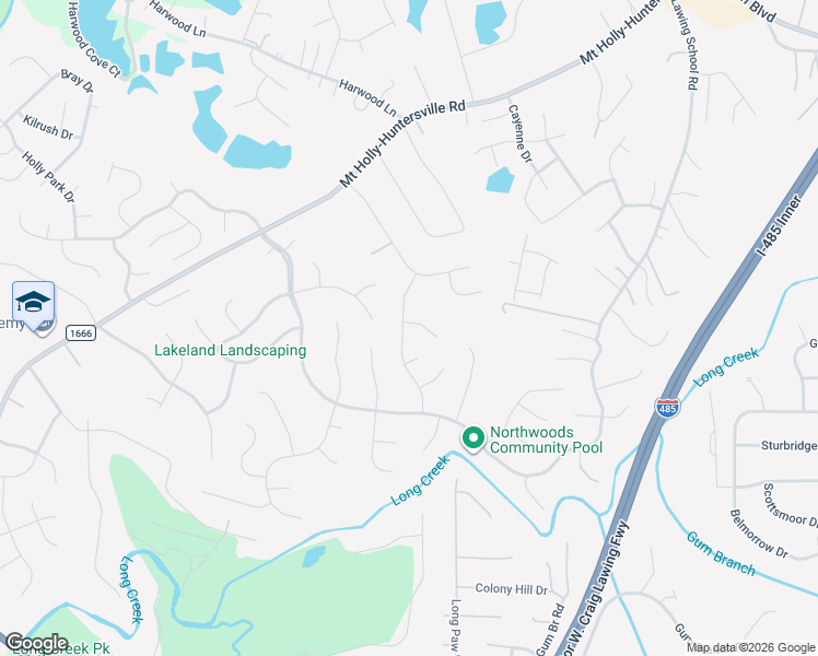 map of restaurants, bars, coffee shops, grocery stores, and more near 1832 Misty Vale Road in Charlotte