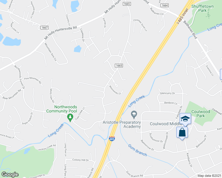 map of restaurants, bars, coffee shops, grocery stores, and more near in Charlotte