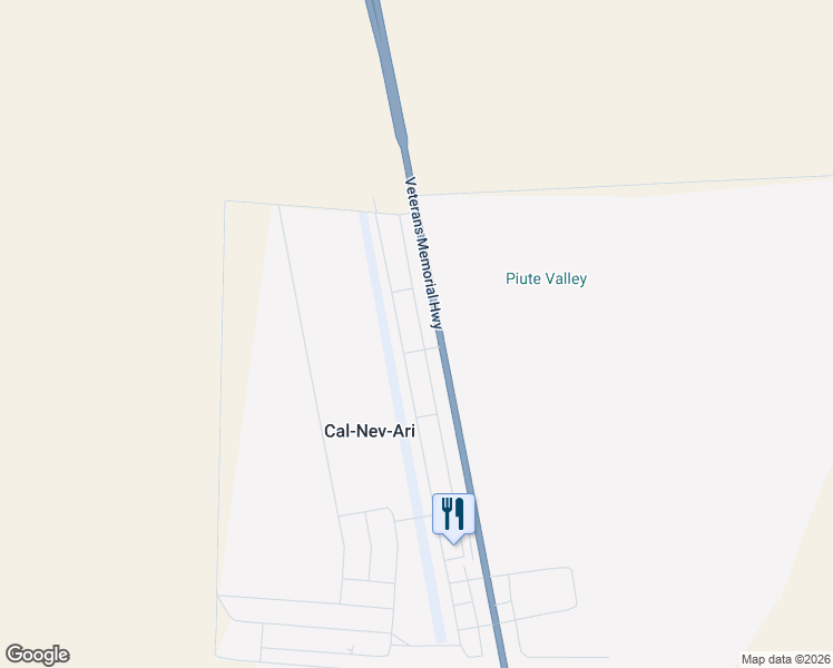 map of restaurants, bars, coffee shops, grocery stores, and more near 59 Piute Valley Drive in Cal-Nev-Ari