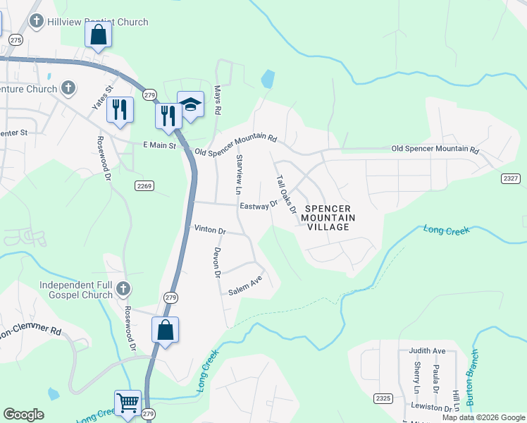 map of restaurants, bars, coffee shops, grocery stores, and more near 1407 Eastway Drive in Dallas