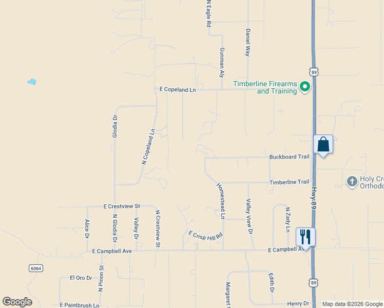 map of restaurants, bars, coffee shops, grocery stores, and more near 11690 Homestead Lane in Flagstaff