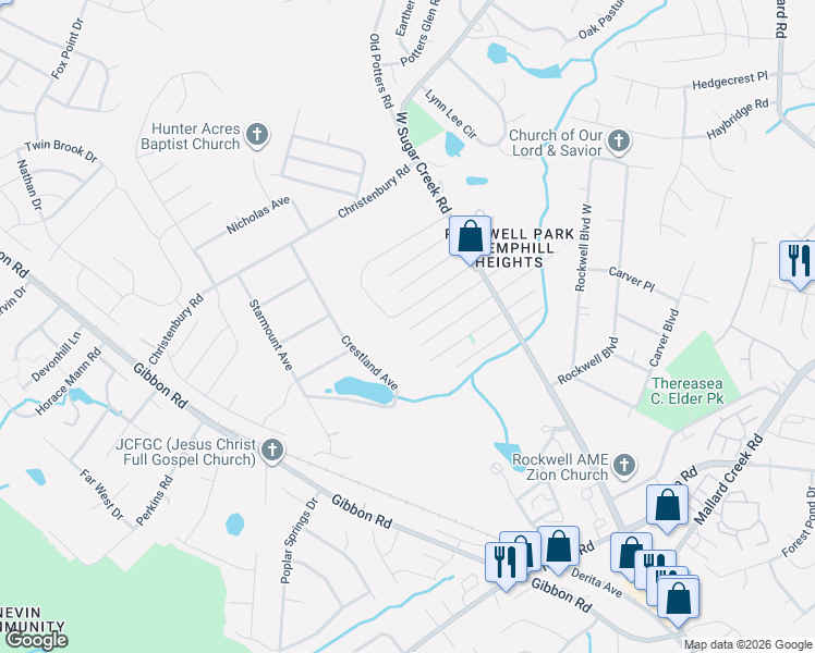 map of restaurants, bars, coffee shops, grocery stores, and more near in Charlotte