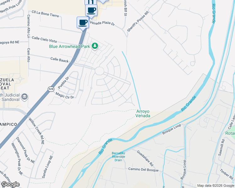 map of restaurants, bars, coffee shops, grocery stores, and more near 957 Prairie Zinnia Drive in Bernalillo