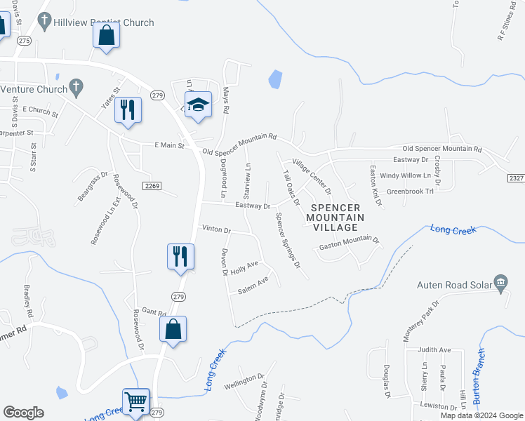 map of restaurants, bars, coffee shops, grocery stores, and more near 1407 Eastway Drive in Dallas