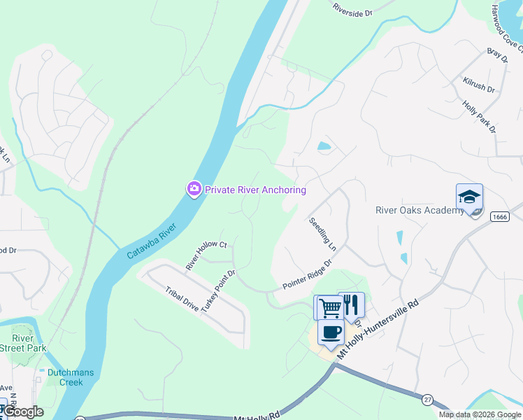 map of restaurants, bars, coffee shops, grocery stores, and more near 635 Cliffs Inn Circle in Charlotte