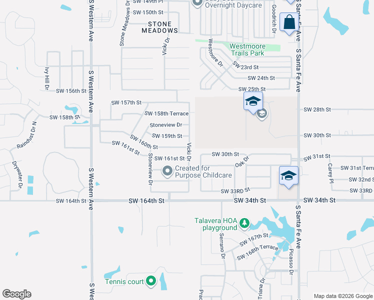 map of restaurants, bars, coffee shops, grocery stores, and more near 3101 Birch Drive in Oklahoma City