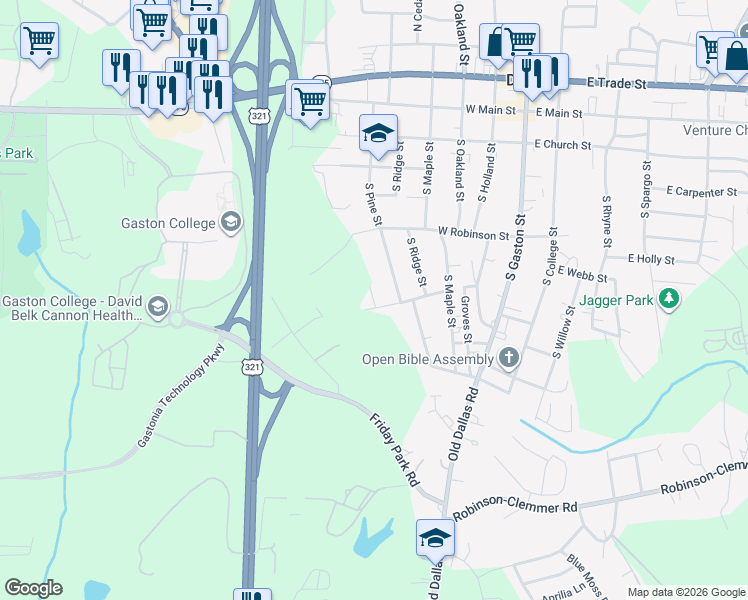 map of restaurants, bars, coffee shops, grocery stores, and more near 704 West Border Street in Dallas