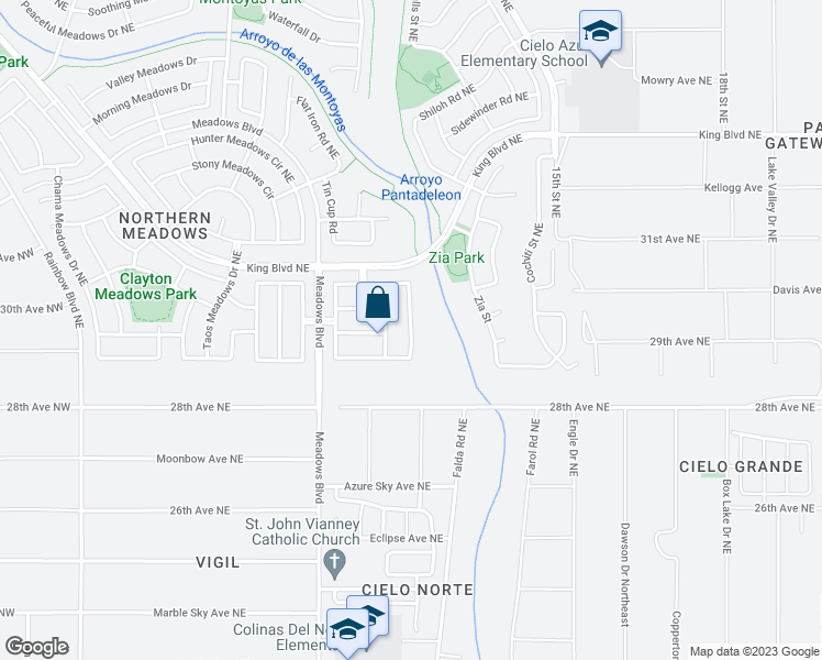 map of restaurants, bars, coffee shops, grocery stores, and more near 3001 Mason Meadows Drive in Rio Rancho