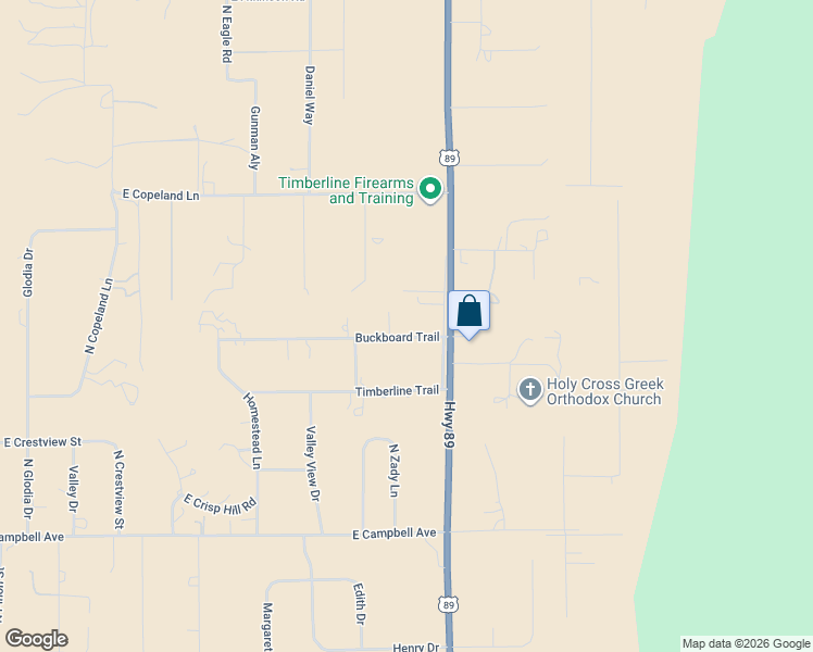 map of restaurants, bars, coffee shops, grocery stores, and more near 5935 Buckboard Trail in Flagstaff