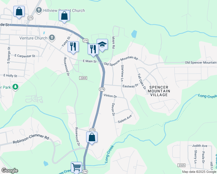 map of restaurants, bars, coffee shops, grocery stores, and more near 1205 Eastway Drive in Dallas