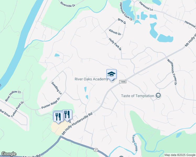 map of restaurants, bars, coffee shops, grocery stores, and more near 756 Pawley Drive in Charlotte