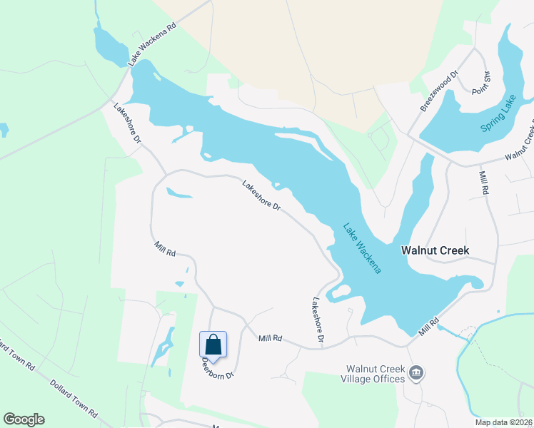 map of restaurants, bars, coffee shops, grocery stores, and more near 612 Lakeshore Drive in Goldsboro