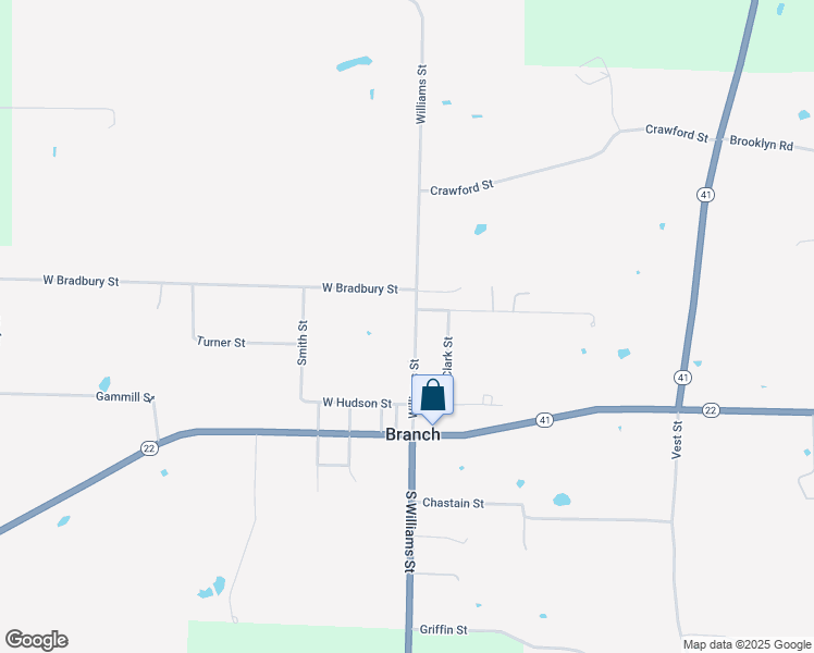 map of restaurants, bars, coffee shops, grocery stores, and more near 325 Williams Street in Branch