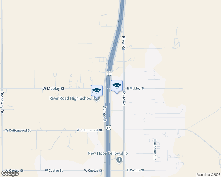 map of restaurants, bars, coffee shops, grocery stores, and more near 101 West Mobley Street in Amarillo