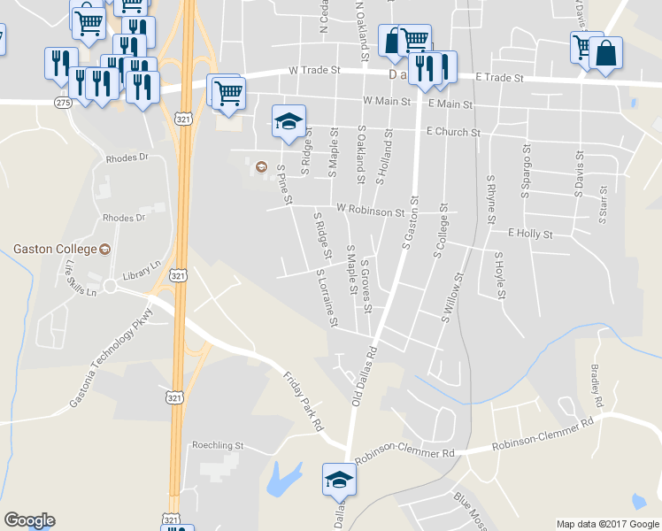 map of restaurants, bars, coffee shops, grocery stores, and more near 405 West Border Street in Dallas