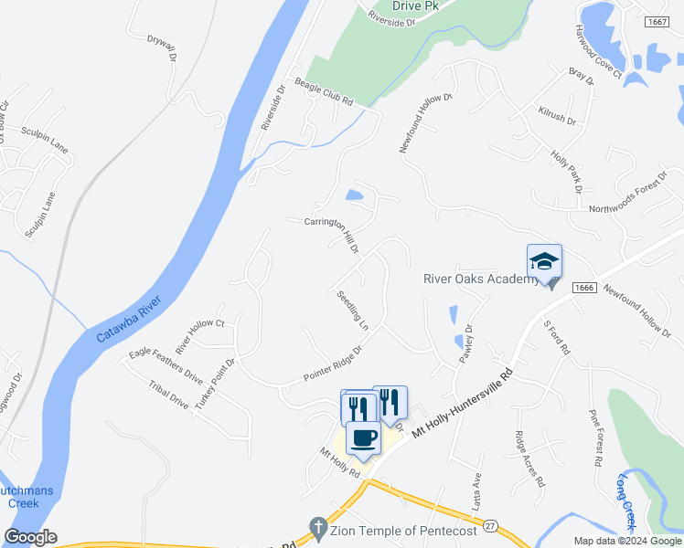 map of restaurants, bars, coffee shops, grocery stores, and more near 627 Woodington Lane in Charlotte