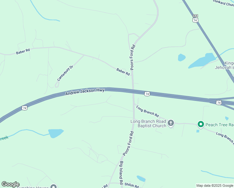 map of restaurants, bars, coffee shops, grocery stores, and more near 1460 Poors Ford Road in Rutherfordton