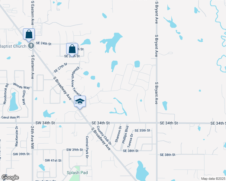 map of restaurants, bars, coffee shops, grocery stores, and more near 500 Willow Pine Drive in Moore