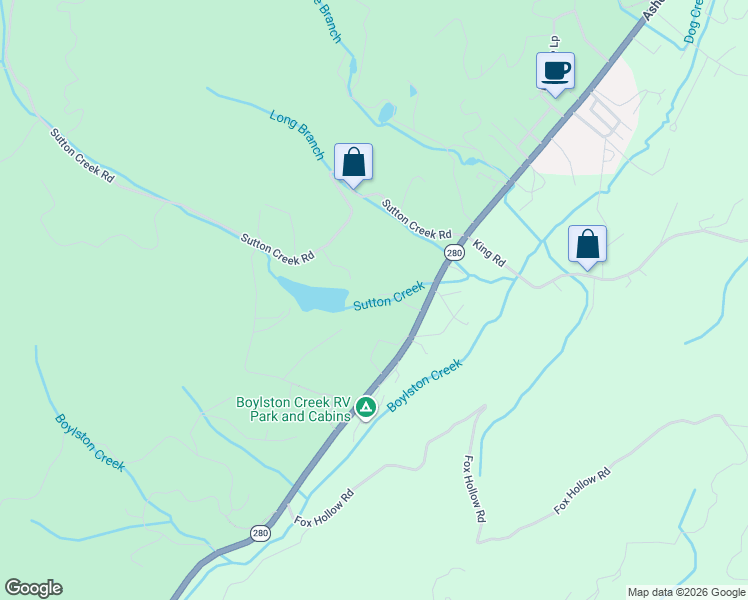 map of restaurants, bars, coffee shops, grocery stores, and more near 130 Sitton Place in Pisgah Forest