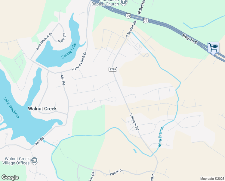 map of restaurants, bars, coffee shops, grocery stores, and more near 129 Dobbs Place in Goldsboro