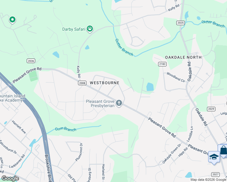 map of restaurants, bars, coffee shops, grocery stores, and more near 6736 Pleasant Grove Road in Charlotte