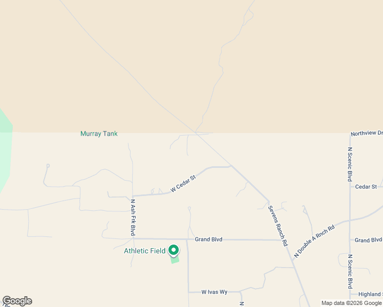 map of restaurants, bars, coffee shops, grocery stores, and more near 5992 Sevens Ranch Road in Ash Fork