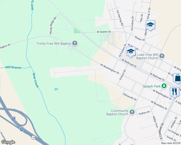 map of restaurants, bars, coffee shops, grocery stores, and more near 108 Brandy Ave in La Grange