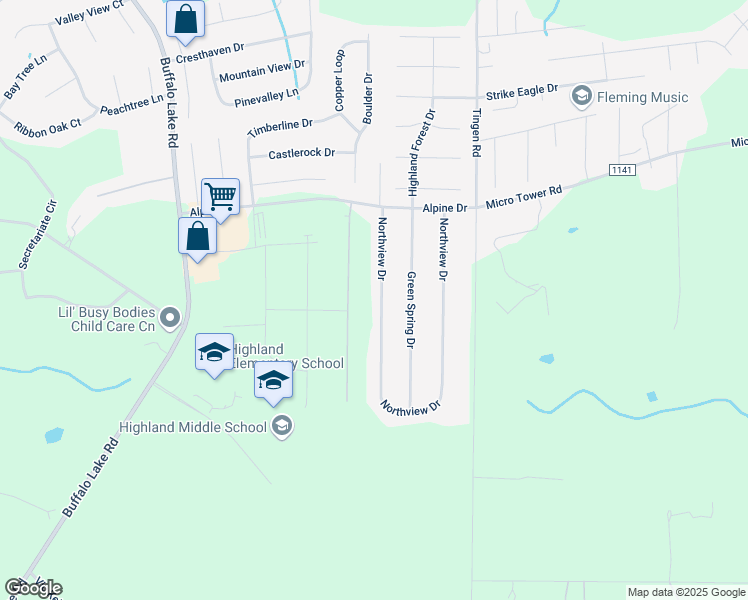 map of restaurants, bars, coffee shops, grocery stores, and more near 871 Northview Drive in Sanford