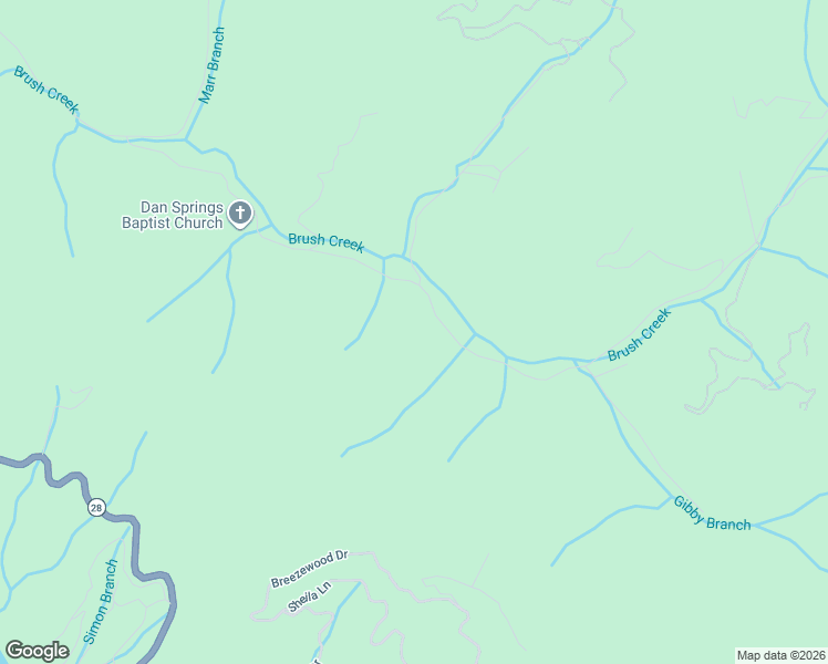 map of restaurants, bars, coffee shops, grocery stores, and more near 1782 Brush Creek Road in Bryson City