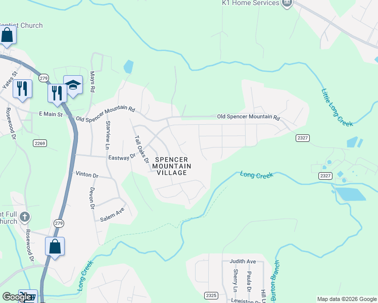 map of restaurants, bars, coffee shops, grocery stores, and more near 1713 Aldershot Court in Dallas