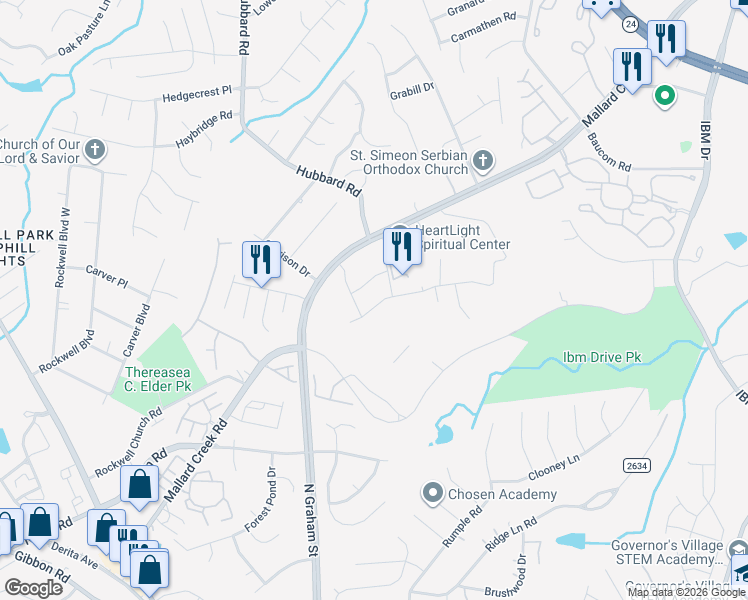 map of restaurants, bars, coffee shops, grocery stores, and more near in Charlotte