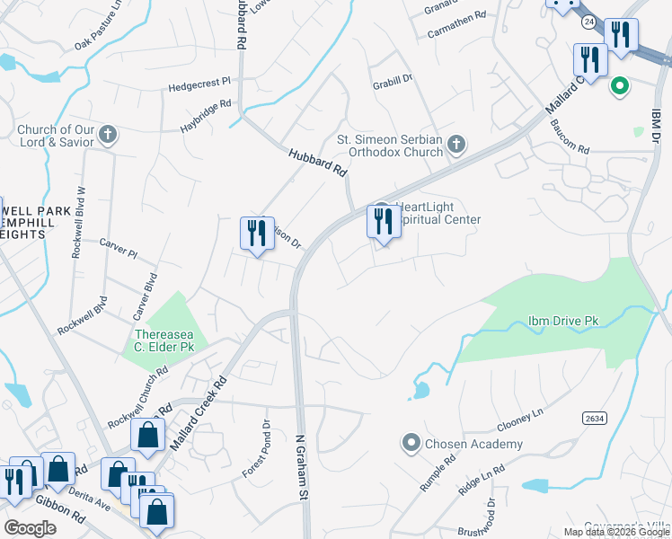 map of restaurants, bars, coffee shops, grocery stores, and more near in Charlotte