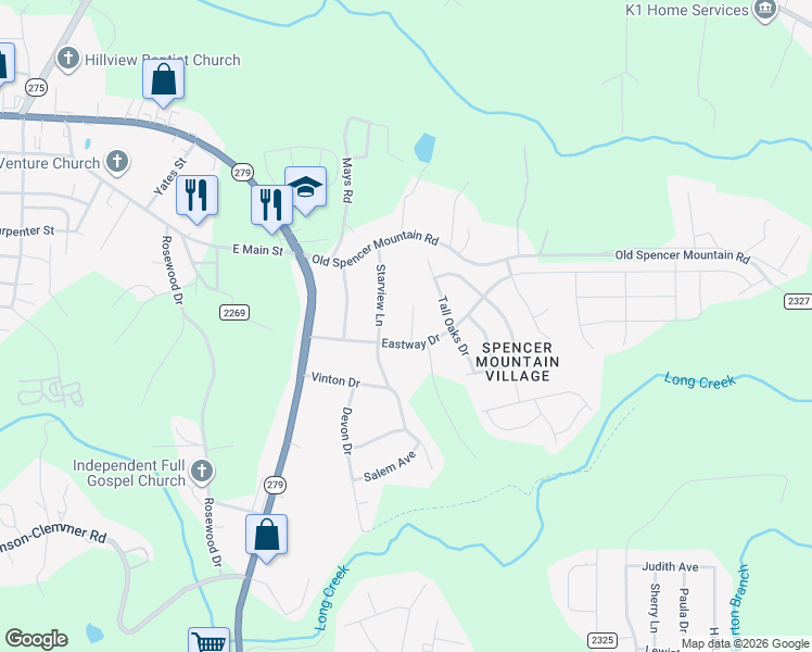 map of restaurants, bars, coffee shops, grocery stores, and more near 2937 Heather Ridge Road in Dallas