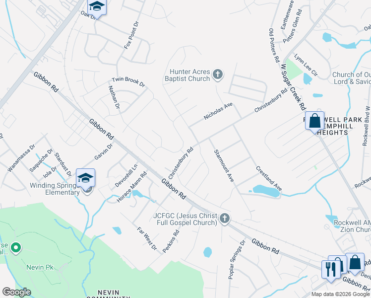 map of restaurants, bars, coffee shops, grocery stores, and more near 4820 Gibbons Link Road in Charlotte