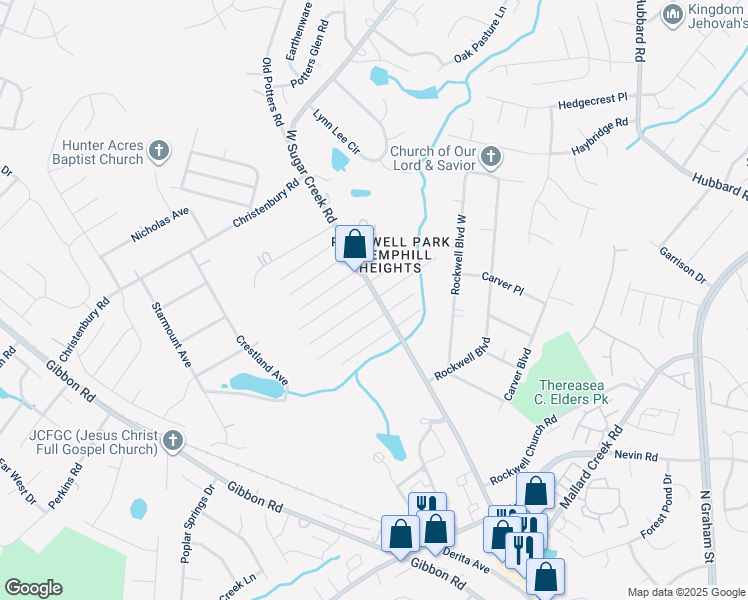 map of restaurants, bars, coffee shops, grocery stores, and more near Torrence Street in Charlotte