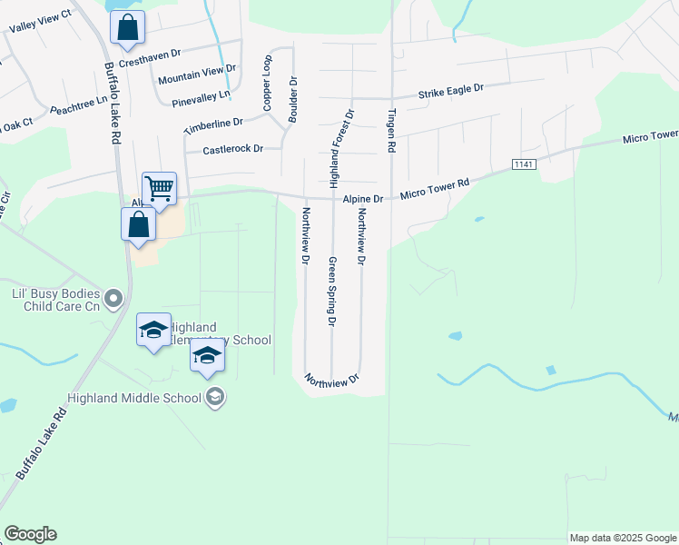 map of restaurants, bars, coffee shops, grocery stores, and more near 195 Green Spring Drive in Sanford
